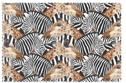 Set of 6 Zebra Giraffe Plate Placemats High Temperature Resistant Non-Slip Washable Dining Table 30x45cm