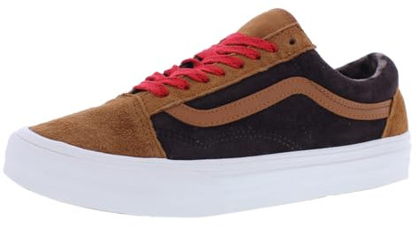 Vans Old Skool Sneaker für Erwachsene, unisex, Pig Suede Plaid Glazed Ginger, 7.5 Women/6 Men