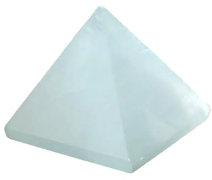 ALCHIMIA- Piramide selenite naturale Fatta A Mano Cm.4x4 Cristalloterapia Protezione
