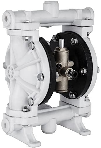 VEVOR Air-Operated Double Diaphragm Pump, 1/2 in Inlet & Outlet, Polypropylene Body, 2.5 GPM & Max 80PSI, PTFE Diaphragm Pneumatic Transfer Pump for Petroleum, Diesel, Oil & Low Viscosity Fluids