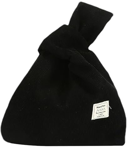 Anopo Damen Geknotet Tasche Kleine Handtaschen Niedliche Ästhetische Geldbörse Handgelenk Tasche Mode Tote Bag Schwarz