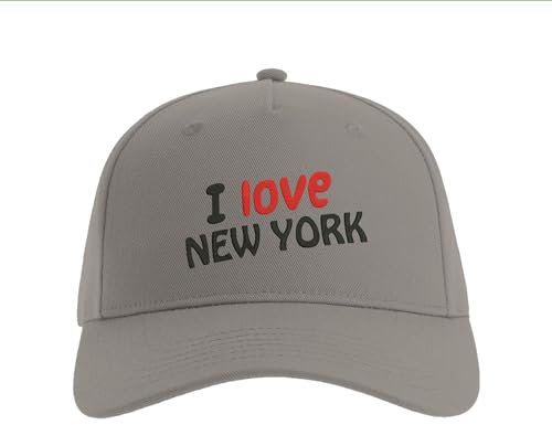 Lauthings I Love New York City USA Baseball Cap Bestickte Herren Mütze Unisex Sport Grau, grau, Einheitsgröße