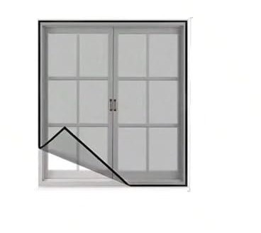 Fliegengitter for Fenster, Insektenschutz, dünne Gaze, unsichtbares graues Netz, schwarze Einfassung, Glasfaser gegen Mücken und Fliegen(100x100cm)