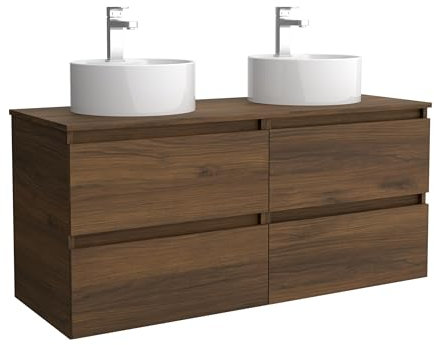 Salgar Mueble de baño Bequia 120cm + Encimera + Lavabo posar | Nogal|120x45x56