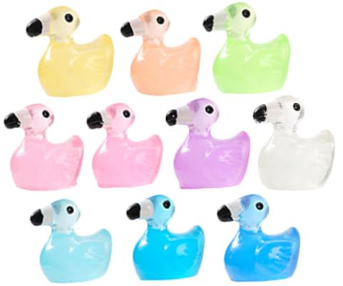 ORFOFE 10stücke Miniatur-Flamingo-Figuren Aus Kunstharz Kleine Flamingo-Dekorationen Ornamente Für Sukkulententöpfe Und Aquarien