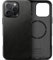 kingflag Leder Hülle für iPhone 16 Pro Max 6,9 Zoll Ölwachs-Oberleder Handyhülle extra Dünn Kompatibel mit MagSafe Metallknöpfen (Schwarz)