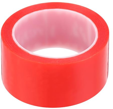 sourcing map 1Pcs 50mm x 10m Phone Repair Adhesive Tape LCD Screen Repair Sticker Double Sided for Cell Phone Tablet Laptop Clear Red