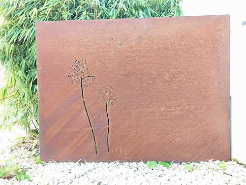 Zen Man 032097-3 Brise-vue pour le jardin en métal rouillé 1 mm d'épaisseur Décoration de jardin Hauteur 75 cm Longueur 100 cm