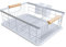Amig - Graz Dish Rack - 42 x 31.5 x 15 cm - Steel with Wooden Handle - Colour White - Dish Rack with Drip Tray and Cutlery Holder - Capacity for 10 Plates and 6 Glasses