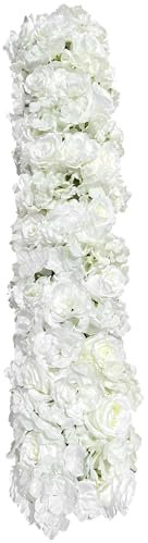 TaNeHaKi KüNstliche Seidenblumen Reihe,Hochzeit Floral,Rose Panel,Hochzeitsbogen KüNstliche Blumen Deko,Langes Bouquetband,1M