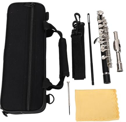 C Piccolo Flöte, Metall, für Studenten, Schulband, Orchester, Tonart von C-Piccolo-Flöte, Instrument mit Reinigungsset, Tragetasche, Stimmstab für Anfänger