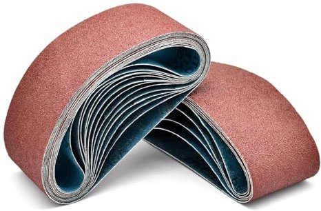 18Pcs Sanding Belt 75 x 533 mm, 6 Different Grits, 40/80/120/150/240/400, Grit Belt Set for Belt Sander Grinding Polishing Sharpening and Derusting(Size:75 x 533 mm)