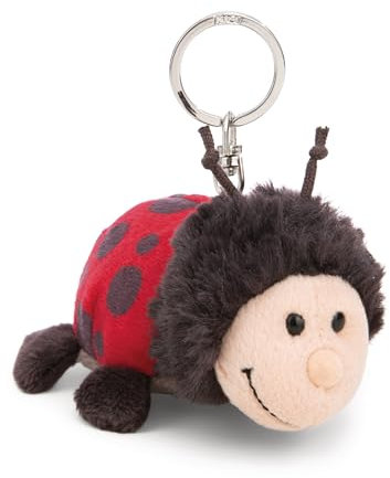 NICI Schlüsselanhänger Marienkäfer Dotti-Lotti 9cm - rot - Plüsch-Begleiter für Rucksack oder Tasche, Kuschel-Anhänger mit Metallring für Schlüsselbund & Schlüsselhalter | 61622