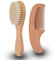 Broussin et peigne bébé, bois et laine Brosse de cheveux pour bébé multifonction hommes peigne de style barbe pour les hommes coiffure baignoire bébé