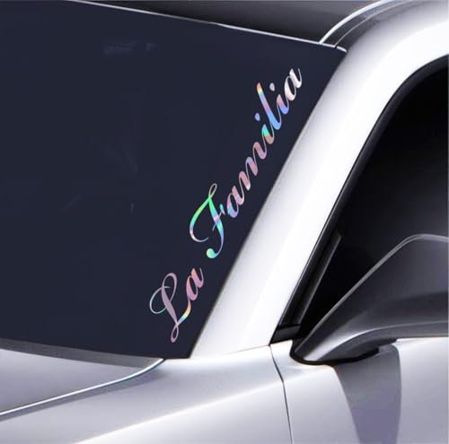 La Familia Autoaufkleber JDM Tuning Sticker 55x7,5 cm Für Windschutzscheibe Toretto Style für F & F Fans Hochwertiger Schriftzug fürs Auto, Hologramm