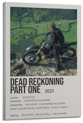 IIWERUW Poster Mission Impossible - Dead Reckoning Part One, Kunstdruck, Leinwand, ästhetisches Cover-Poster, Vintage-Musik und Filme, dekoratives Gemälde für Wohnzimmer, Schlafzimmer, 50 x 75 cm