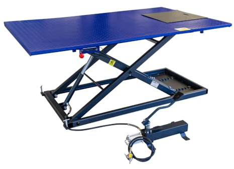 DeTec. Quadhebebühne 675kg, extra breit, max. 825mm Hub, Pneumatik