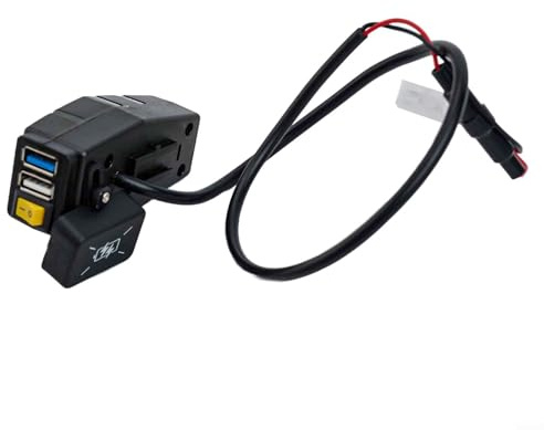 E-For USB-Ladegerät für Fahrrad und Elektro-Motorradlenker, 20–80 V mit .0 Schnellladeadapter, 24 V, 36 V, 48 V, 60 V kompatibel, 4,2 A Ausgang, wasserdichtes Design für (blau)