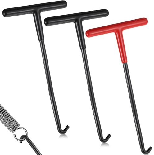 Lusofie 3 Stück Auspuff Federhaken Motorrad Werkzeug T Griff Haken Auspufffeder Abzieher Set Federzieher Mit Rutschfestem Metall Federzug Haken Für Dirtbike Schneemobil Roller Fahrrad Moped
