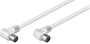 Goobay 11520 Cavetto Coax Antenna ad Angolo Coassiale (<70 dB), Schermatura Doppia, Bianco, 1.5 m Lunghezza del Cavo