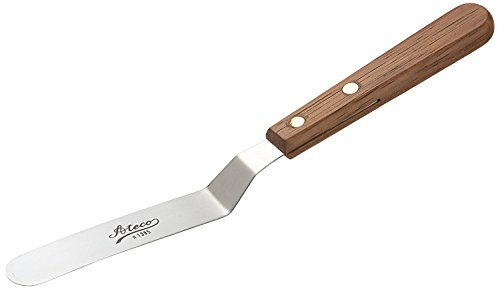 Ateco Spatula Icing Spreader Decorating Tool Wood Handle w/ 4.5 Blade (Pack of 1), Poly Stainless Steel, Natural