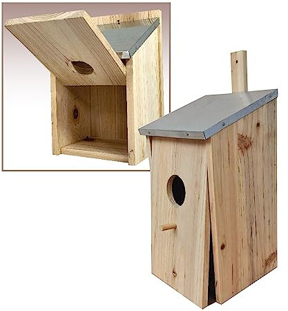 Elmato 10878 Starenkobel Kobel Nistplatz aus Fichte, 45mm Loch, Frontöffnung, 18x26x32cm