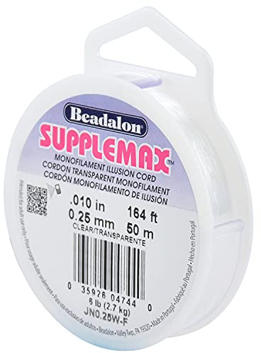 Beadalon SuppleMax Beading Thread - Clear, .25mm / .010in - 50m / 164ft