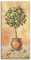 ARTLAND Wanddeko Leinwand Bilder Wandbild 30x60 cm Botanik Pflanzen Topfpflanze Malerei Orange T5HX Orangenbaum I