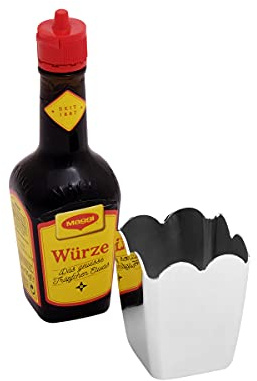Brillibrum Design Maggi Spice Holder with Maggi Bottle Spice Holder Silver-Plated Metal Including Desired Engraving Mini Maggi Bottles Liquid Spice Case with Engraving up to 20 Characters