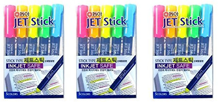 Donga Inkjet Safe Jet Stick Solid Gel Highlighter 3packs