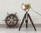 collectiblesBuy Antique Brass Wooden Tripod Lamp Spot Focus Searchlight Copper (Antique) home decorative