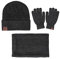 TMEOG Wintermütze Herren Mütze Schal Handschuh-Sets, Touchscreen Handschuhe Beanie Warme Mütze Strickmütze Winterschal Herren mit Fleecefutter (Grau)