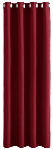 PONY DANCE Blickdichte Gardinen Kinderzimmer Mädchen 1 Stück H 260 x B 140 cm Thermovorhang Hitzeschutz Ösenschal Curtain Verdunklungsvorhänge Wohnzimmer, Rot