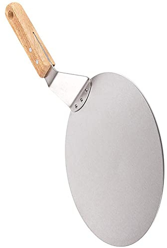 Pizza Peel 10 inch, Cake Lifter 10 Inch, Stainless Steel Pizza Spatula With Rubber Wood handle, Pizza Paddle Tray for Baking Homemade