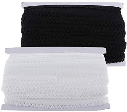 P Prettyia 2 Stück 50 Yards elastisches Einfassband Ziergummi Abschlussgummi Wäschegummi Gummiband Dekoband für Haarband Kleidung