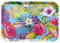 Lashuma Bandeja para vasos de melamina, bandeja decorativa colorida, estampado: Tropical, bandeja de servicio grande, rectangular, 38 x 26 cm