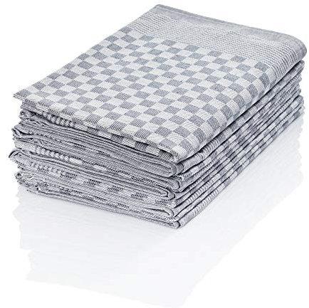 Hometex Premium Textiles 10er Set Zwirn Geschirrtücher | Grubentücher in extra Dicker Qualität - 220 g/m² | 100% Baumwolle sehr saugfähig | ÖKO-TEX 100 Standard | 50 x 70cm Grau
