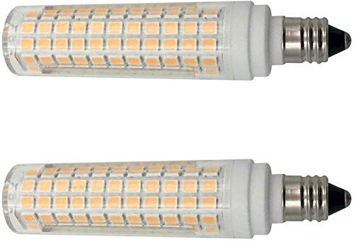 SUOMO 2 Pack E11 LED Bulb Dimmable 15W 100W Halogen Bulbs Equivalent E11 Mini Candelabra Base AC110V/ 220V 6000K Daylight for Chandeliers Ceiling Fan Light,Warm White,220V