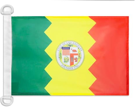 AZ FLAG Bootsflagge Los Angeles 45x30 cm, Aussenverwendung - Los Angeles Bootsfahne Aus Gestricktem Polyester Mit Plastikringen