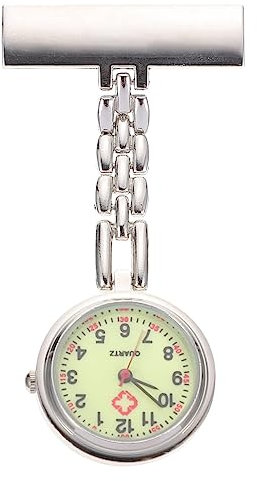 UKCOCO Krankenschwesteruhr Pflegeuhr mit Clip Cartoon Arzt Mini Taschenuhr Personalisierte Ansteckuhren Quarz Digital Quarzwerk Armbanduhr Schwesternuhr Glow in Der Dunklen