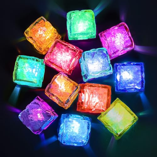 LED-Eiswürfel Baby-Badespielzeug Sinnesförderung für Autismus Leuchtende Farblichtspielzeuge für Wasser Badewanne 12 Stück