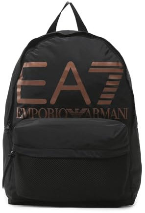 Emporio Armani Men's Backpack EA7 Big Logo Backpack Black/Rose Gold Logo UBS23EA13 245063 Large