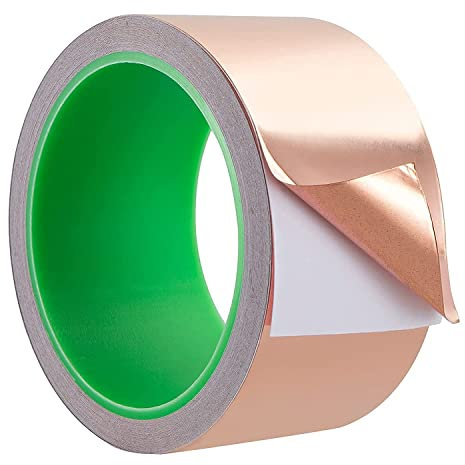 TOFFCAEA Kupferband Gegen Schnecken, 5CM x 30m Beidseitig Leitende Kupferfolienband, für Hochbeet Pflanzen, Kupferband Selbstklebend, Kupferfolie Klebeband, Schneckenschutz (5CM*30M) (5CMx30M)