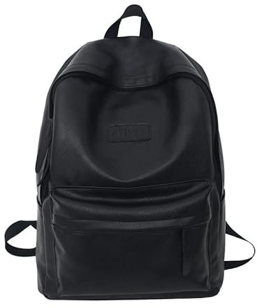 HACODAN PU-Rucksack, Reise, Junior, High School College Studenten Tasche für Männer Frauen Jungen Mädchen Fee Grunge Harajuku, Schwarz