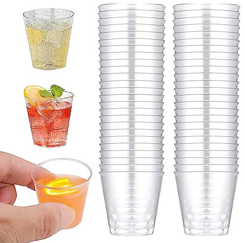 Schnapsgläser aus Kunststoff, Schnapsgläser Plastik, Plastikbecher, Wiederverwendbare Shotgläser, Partybecher, Trinkbecher Transparent, Schnapsbeche für Party Verkostung Hochzeiten (50 Stück 30ml)