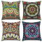 Hnmdmyi Kissenbezug Boho 45x45 4er Set, Bohemian Bauernhaus Retro Floral Mandala Kompass Medaillon Dekorative Kissenbezüge Leinen Kissenhülle für Sofa Couch Bett Garten Outdoor Home Decor