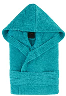 NH NOVOTEXTIL HOGAR Albornoz con capucha para adulto(unisex). Tejido 100% algodón (S, Aguamar)