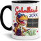 Tassendruck Personalisierbare Tasse zur Einschulung - Schulkind mit Name und Jahr personalisiert - Dino Tasse, personalisierte Geschenke zur Einschulung | 300ml, Innen & Henkel Schwarz