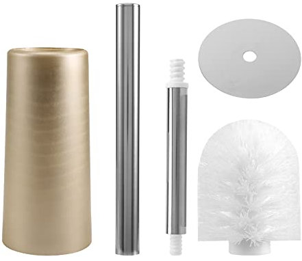 Ksrnsne Stainless Steel Toilet Brush and Holder - Toilet Bowl Cleaner Brush Set for Bathroom Toilet (Gold)