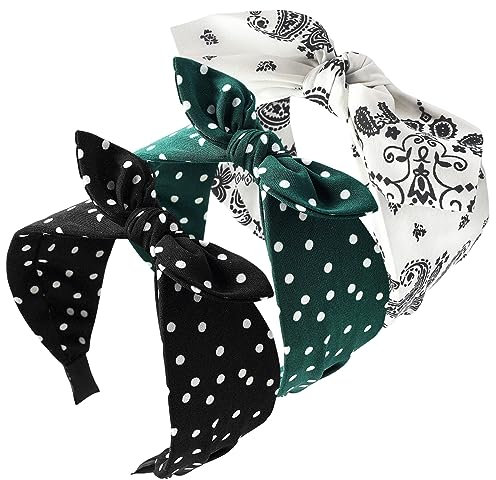 scicent 3 Stück Haarreifen Damen Breit Kopfband Haarband Retro Stirnband Knoten Stirnbänder Turban Vintage Stoff Haarreif für Frauen Mädchen Lieferungen - 15523
